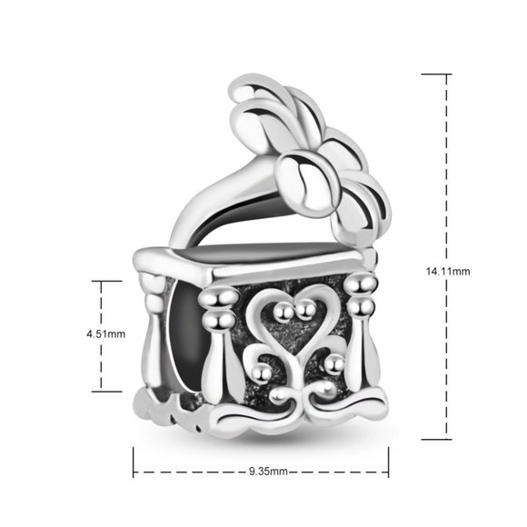 NWOT 925 Silver European Charm 4 Bracelet, Euro Phonograph, Grammy, fits Pandora - Picture 2 of 2